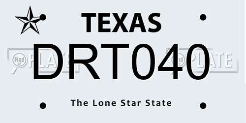 DRT040 Texas License Plate