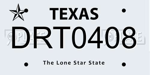 DRT0408 Texas License Plate