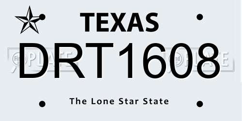 DRT1608 Texas License Plate