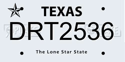 DRT2536 Texas License Plate