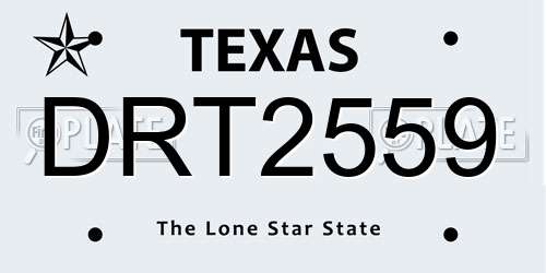 DRT2559 Texas License Plate