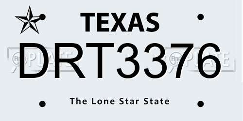 DRT3376 Texas License Plate