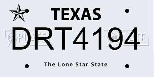 DRT4194 Texas License Plate