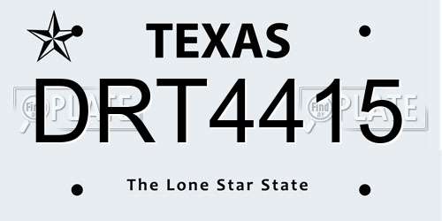 DRT4415 Texas License Plate