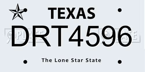 DRT4596 Texas License Plate