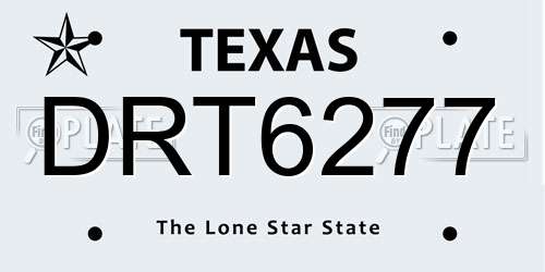 DRT6277 Texas License Plate
