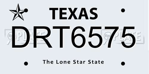 DRT6575 Texas License Plate