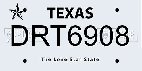 DRT6908 Texas License Plate