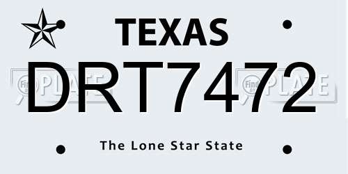 DRT7472 Texas License Plate