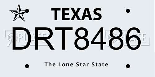DRT8486 Texas License Plate