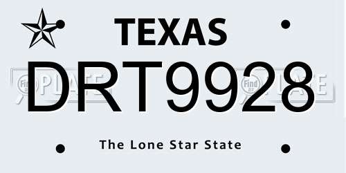 DRT9928 Texas License Plate