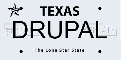 DRUPAL Texas License Plate