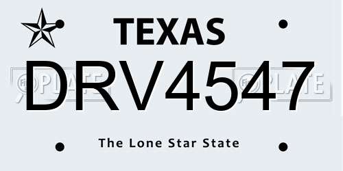 DRV4547 Texas License Plate
