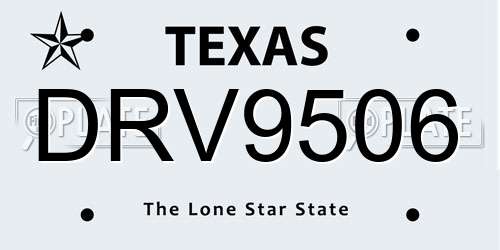 DRV9506 Texas License Plate