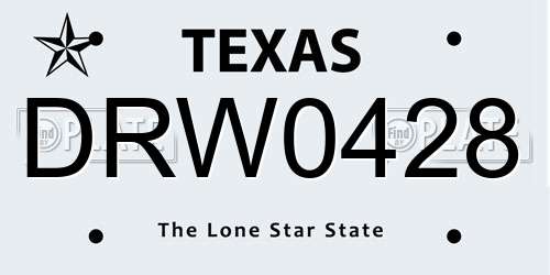 DRW0428 Texas License Plate