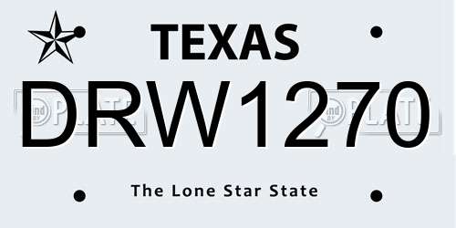 DRW1270 Texas License Plate