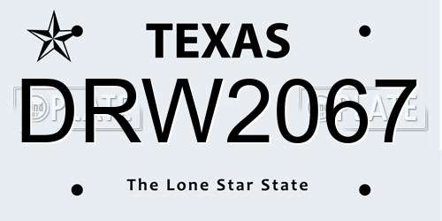 DRW2067 Texas License Plate