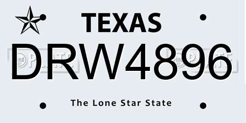 DRW4896 Texas License Plate