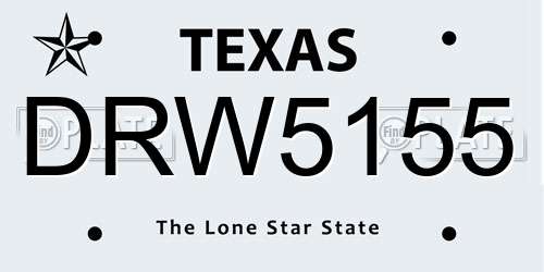 DRW5155 Texas License Plate