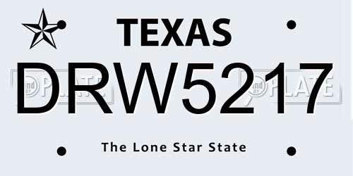 DRW5217 Texas License Plate