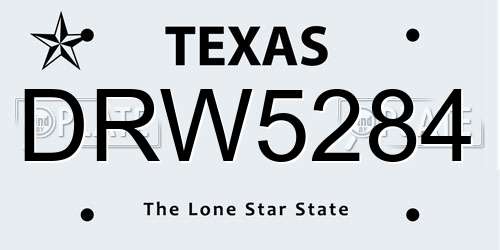 DRW5284 Texas License Plate