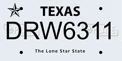 DRW6311 Texas License Plate