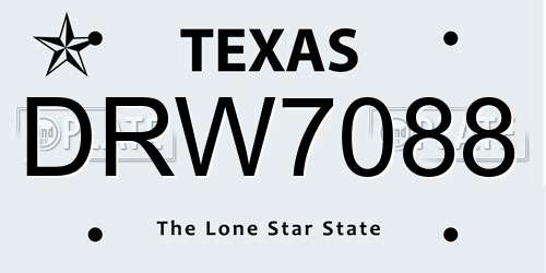 DRW7088 Texas License Plate
