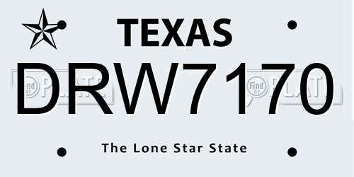 DRW7170 Texas License Plate