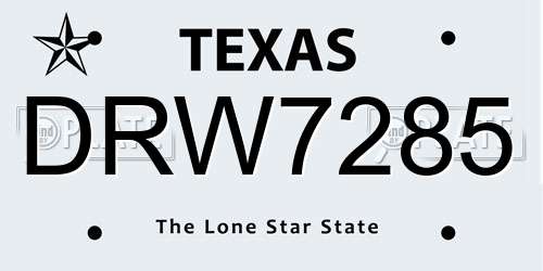 DRW7285 Texas License Plate