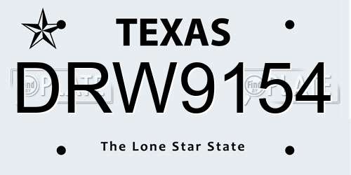 DRW9154 Texas License Plate