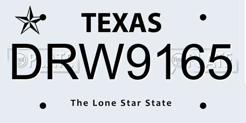 DRW9165 Texas License Plate