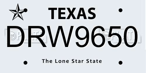DRW9650 Texas License Plate