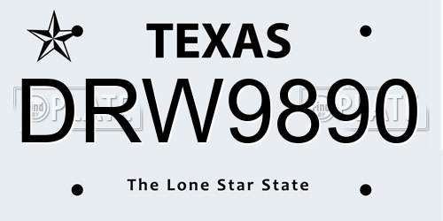 DRW9890 Texas License Plate