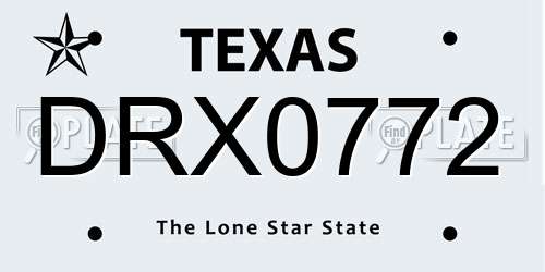 DRX0772 Texas License Plate