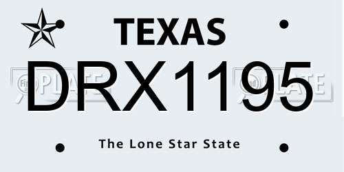 DRX1195 Texas License Plate