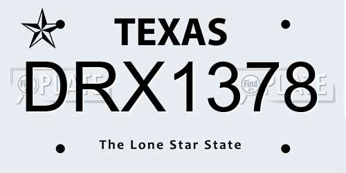 DRX1378 Texas License Plate
