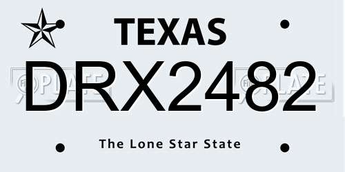 DRX2482 Texas License Plate