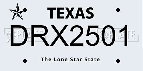 DRX2501 Texas License Plate