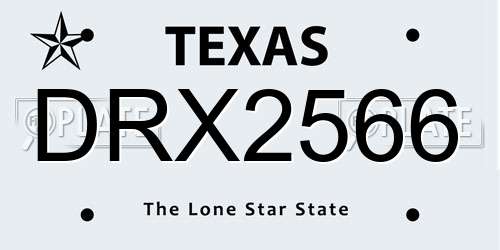 DRX2566 Texas License Plate