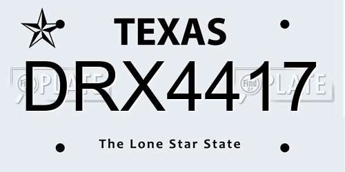 DRX4417 Texas License Plate