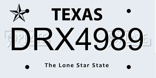 DRX4989 Texas License Plate