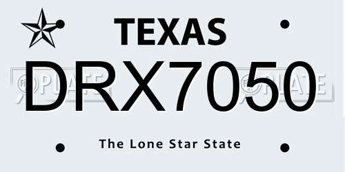 DRX7050 Texas License Plate