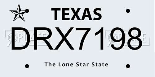 DRX7198 Texas License Plate