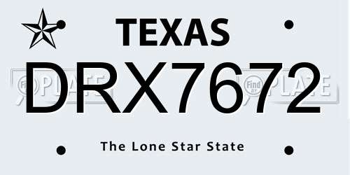 DRX7672 Texas License Plate