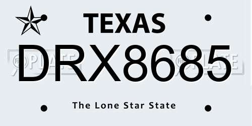 DRX8685 Texas License Plate