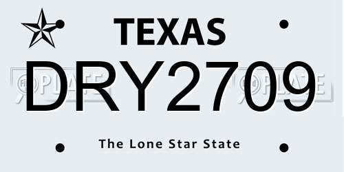 DRY2709 Texas License Plate