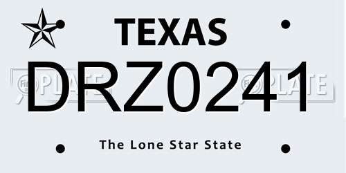 DRZ0241 Texas License Plate