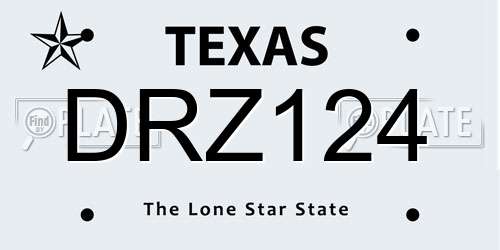 DRZ124 Texas License Plate