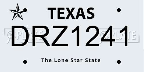 DRZ1241 Texas License Plate