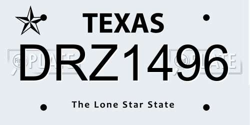 DRZ1496 Texas License Plate
